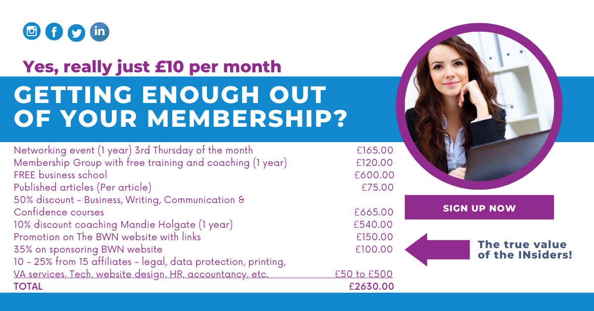 business womans networking and business school membership £10 Insiders business womans networking and business school membership £10 Insiders