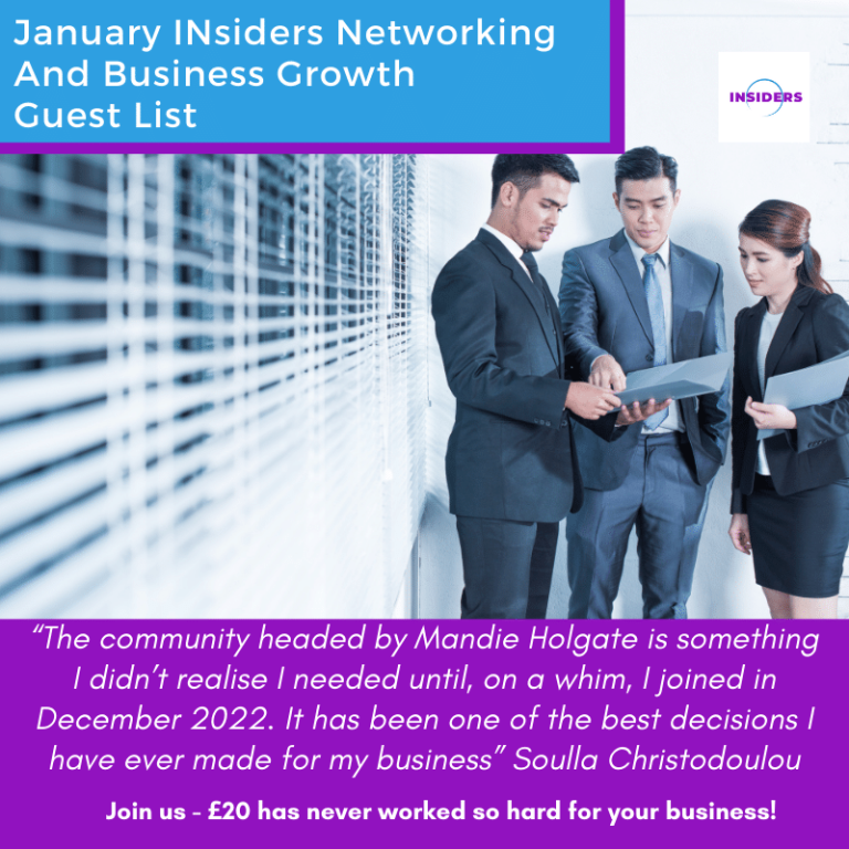 January INsiders Networking And Business Growth – Guest List