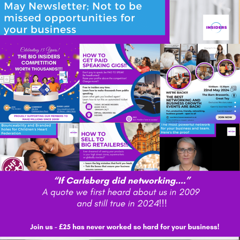 May Newsletter – Networking events, £4000 prize fund, exclusive training and more